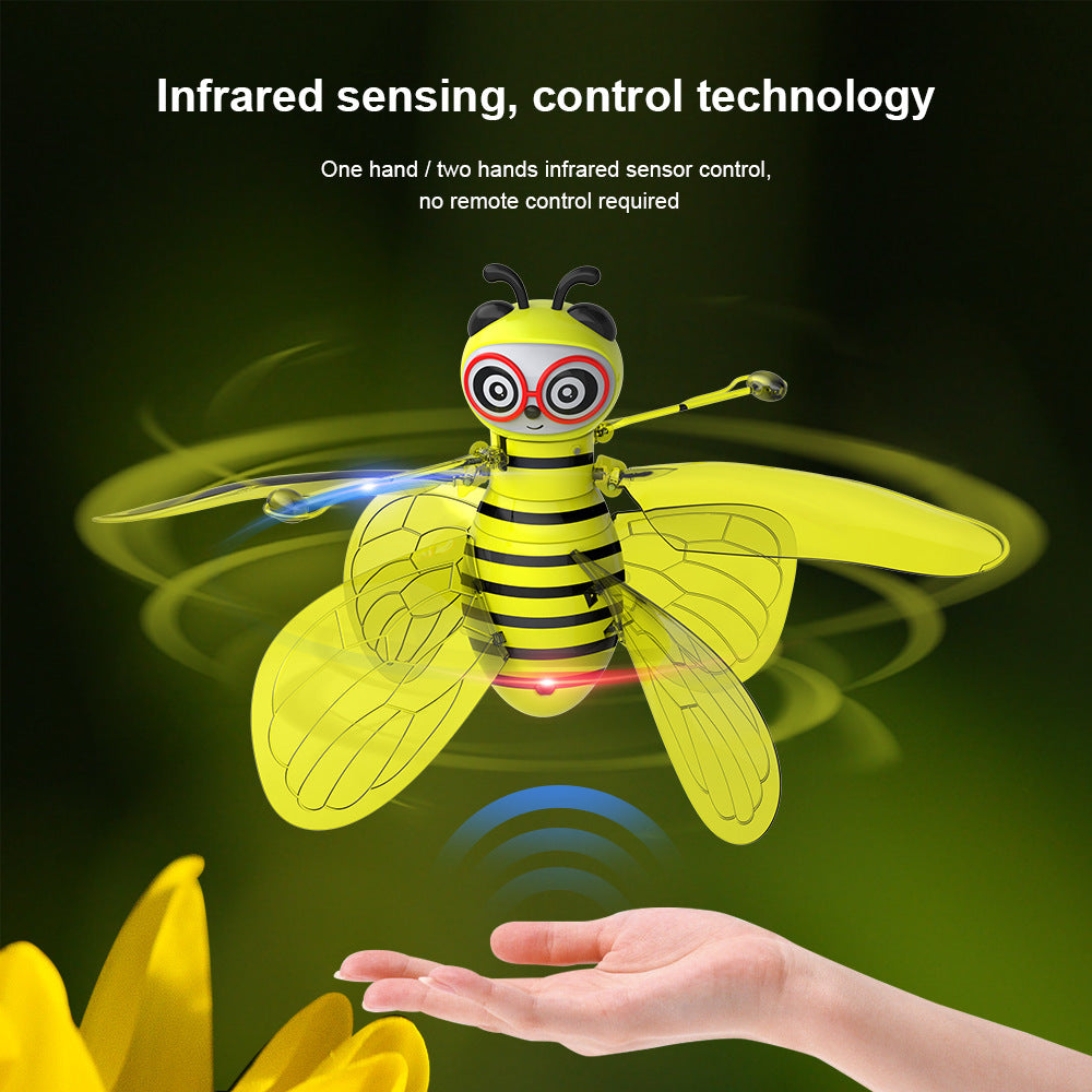 Mini Flying Ball Bee Toy - RC Infrared Induction Drone Helicopter with Gesture Sensing Bee Flying Vehicle