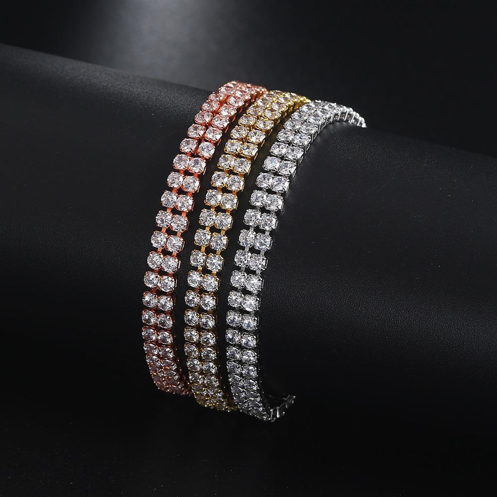 Fashion Double Row Zircon Bracelet: Sparkle with Elegance