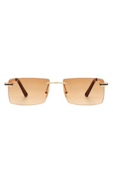 Rectangle Rimless Retro Flat Top Sunglasses for Stylish Sun Protection