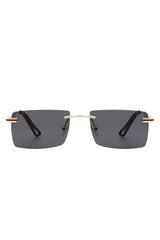 Rectangle Rimless Retro Flat Top Sunglasses for Stylish Sun Protection