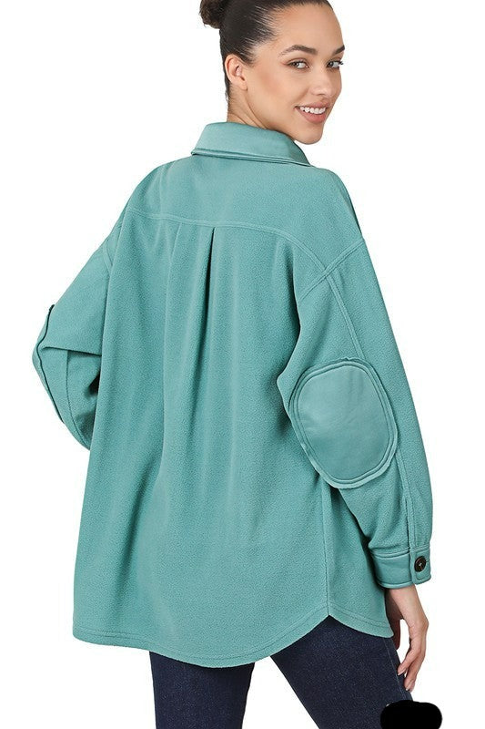 Oversized Basic Fleece Shacket: Embrace Effortless Comfort and Style