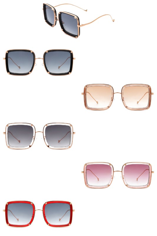 Classic Square Retro Tinted Fashion Sunglasses for Stylish Protection