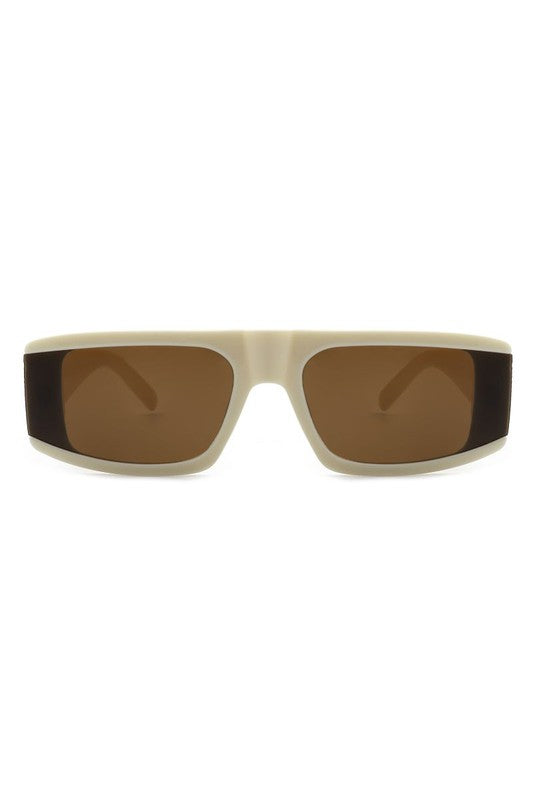 Retro Rectangle Flat Top Fashion Sunglasses - Stylish UV Protection