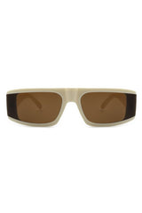 Retro Rectangle Flat Top Fashion Sunglasses - Stylish UV Protection