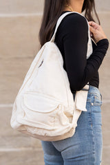 Oversized Canvas Sling Bag - Casual & Durable