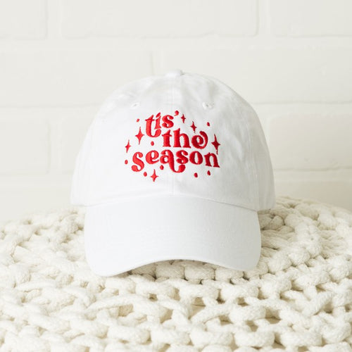 Embroidered Whimsical Tis The Season Canvas Hat