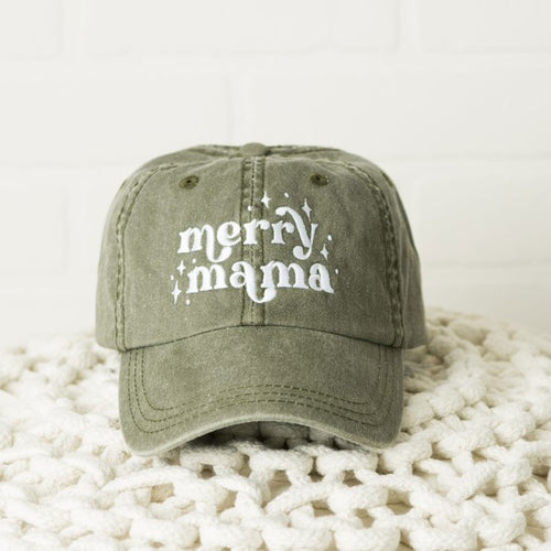 Embroidered Whimsical Merry Mama Canvas Hat