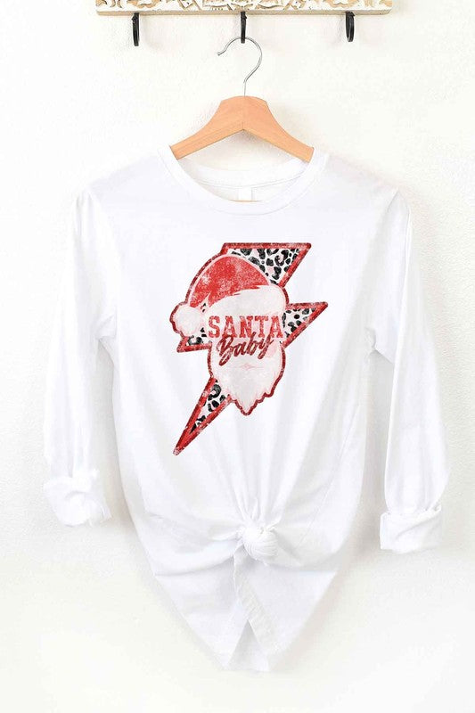 Santa Baby Christmas Long Sleeve Tee for Women - Festive Holiday Shirt