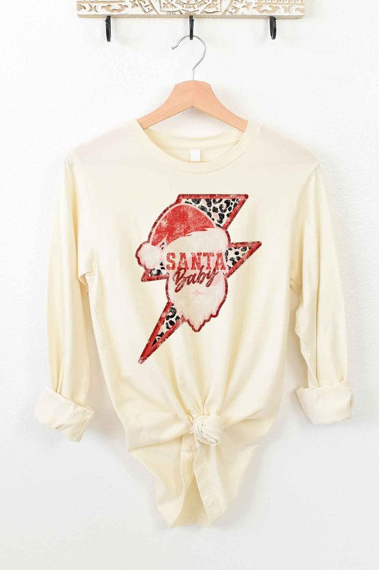 Santa Baby Christmas Long Sleeve Tee for Women - Festive Holiday Shirt