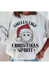 Christmas Spirit Graphic Sweatshirt for Holiday Cheer - Cozy Festive Apparel