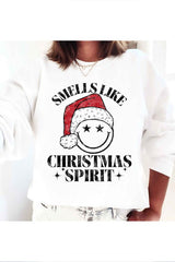 Christmas Spirit Graphic Sweatshirt for Holiday Cheer - Cozy Festive Apparel