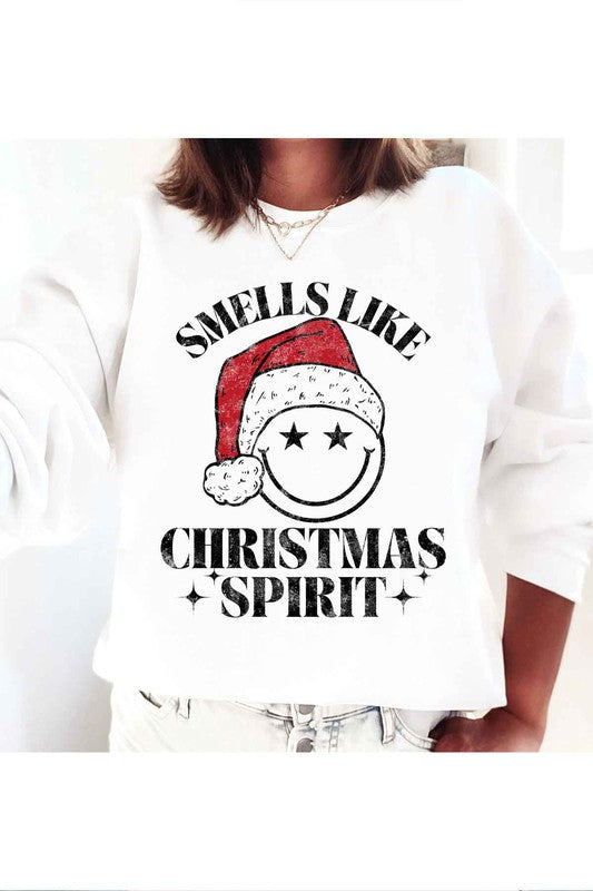 Christmas Spirit Graphic Sweatshirt for Holiday Cheer - Cozy Festive Apparel