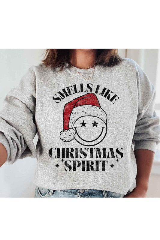 Christmas Spirit Graphic Sweatshirt for Holiday Cheer - Cozy Festive Apparel