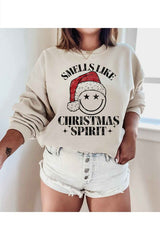 Christmas Spirit Graphic Sweatshirt for Holiday Cheer - Cozy Festive Apparel