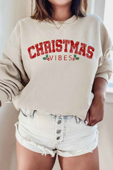 Christmas Vibes Graphic Sweatshirt - Festive Holiday Apparel