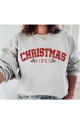 Christmas Vibes Graphic Sweatshirt - Festive Holiday Apparel