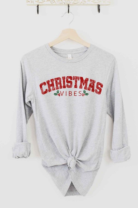 Christmas Vibes Long Sleeve Tee for Holiday Cheer - Unisex