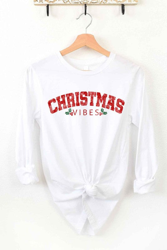 Christmas Vibes Long Sleeve Tee for Holiday Cheer - Unisex