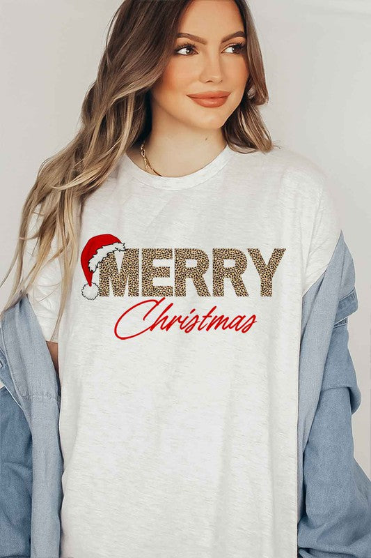 Plus Size Merry Christmas Graphic T-Shirt / Tee - Festive Holiday Top