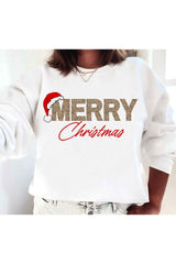 Merry Christmas Graphic Sweatshirt - Holiday Apparel for Festive Celebrations