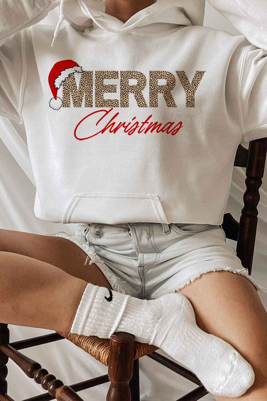 Merry Christmas Graphic Hoodie - Festive Holiday Sweatshirt