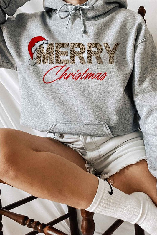 Merry Christmas Graphic Hoodie - Festive Holiday Sweatshirt