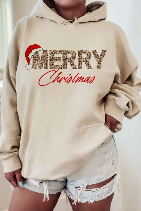 Merry Christmas Graphic Hoodie - Festive Holiday Sweatshirt