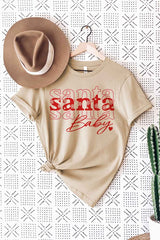 Plus Size Santa Christmas Graphic Tee Shirt for Holiday Celebrations