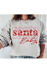 Santa Baby Christmas Graphic Sweatshirt for Women - Holiday Fashion