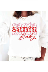 Santa Baby Christmas Graphic Sweatshirt for Women - Holiday Fashion