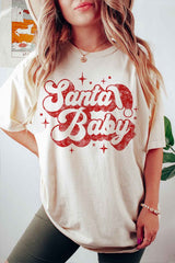 Santa Baby Christmas Graphic T-Shirt - Festive Holiday Tee for Women/Men