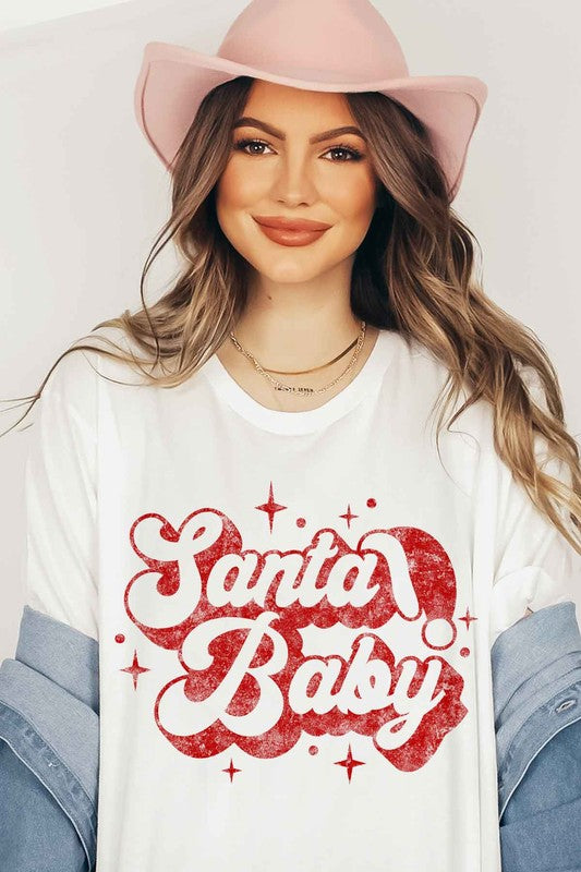 Santa Baby Plus Size Christmas T-Shirt for Women