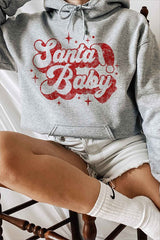 Santa Baby Graphic Hoodie for Christmas - Festive Holiday Apparel