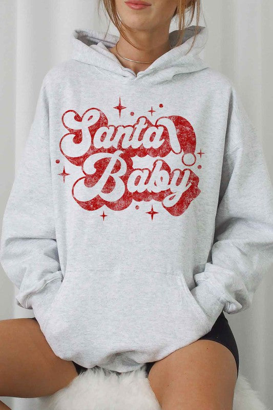 Santa Baby Graphic Hoodie for Christmas - Festive Holiday Apparel