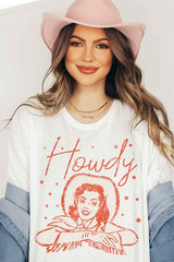 Howdy Cowgirl Graphic Tee - Women's Western T-Shirt, Casual Short Sleeve Top