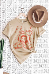 Plus Size Howdy Cowgirl Graphic Tee - T-Shirt