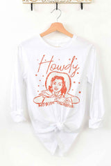 Howdy Cowgirl Long Sleeve Tee - Women's Western Graphic Shirt