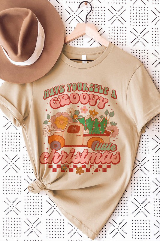 Groovy Little Christmas Tee - Spread Holiday Cheer with Retro Style