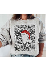 Cattle Christmas Graphic Sweatshirt - Holiday Cow Print Pullover for Women and Men