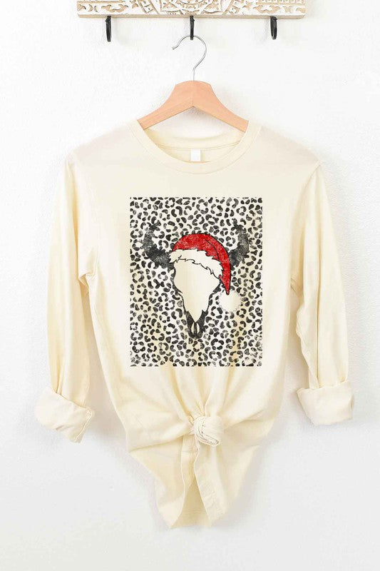 Cattle Christmas Long Sleeve T-Shirt - Festive Graphic Sweatshirt