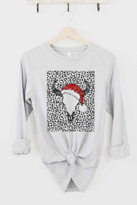 Cattle Christmas Long Sleeve T-Shirt - Festive Graphic Sweatshirt