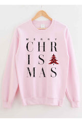 Plus Size Merry Christmas Graphic Sweatshirt for Women - Holiday Apparel