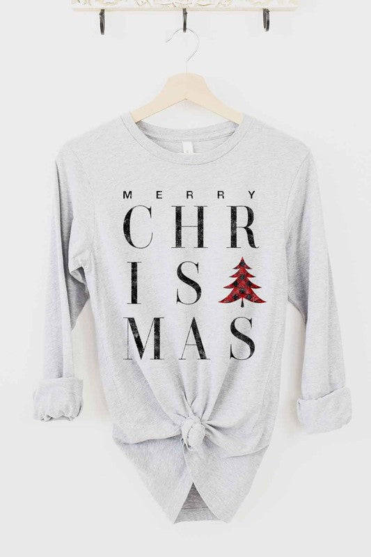 Merry Christmas Long Sleeve Tee - Festive Holiday Shirt for Men and Women