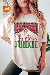 Christmas Junkie Graphic Tee - Festive T-Shirt for Holiday Cheer