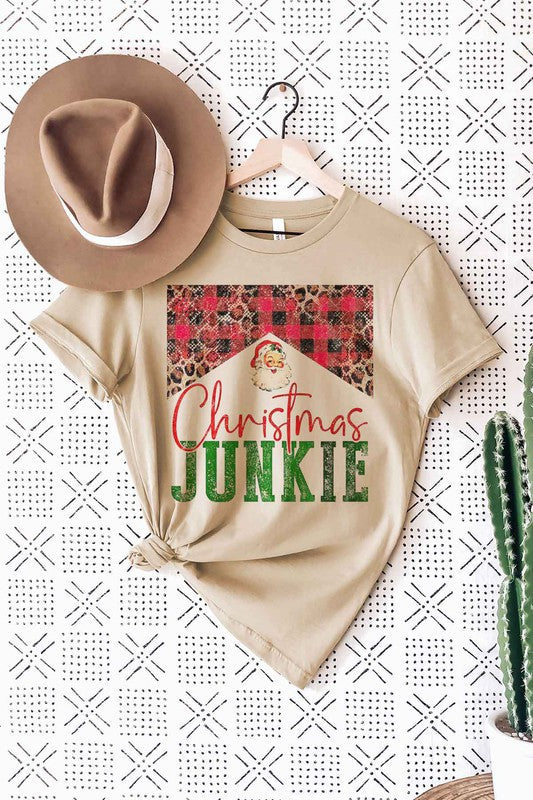 Christmas Junkie Graphic Tee - Festive T-Shirt for Holiday Cheer