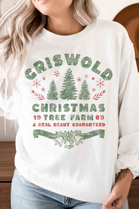 Christmas Tree Farm Graphic Plus Size Sweatshirt for Women