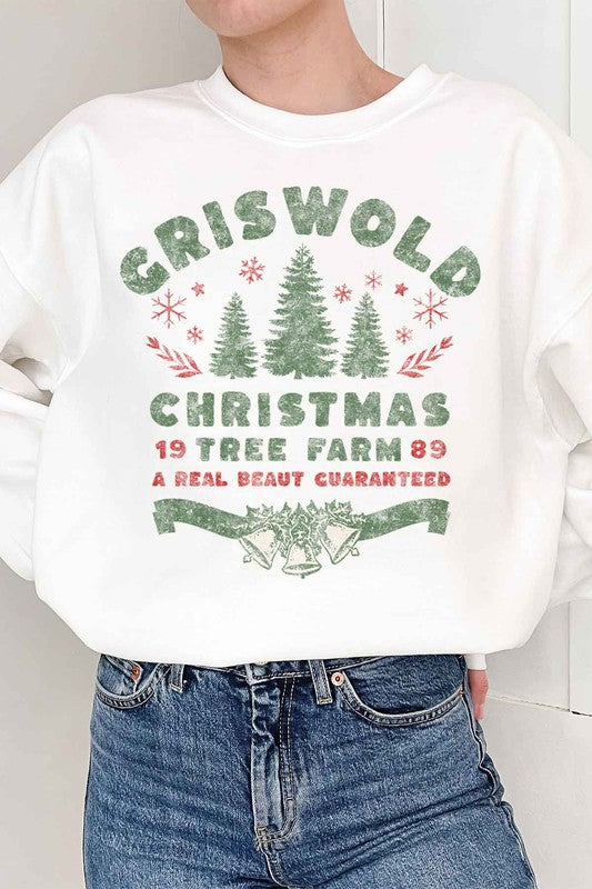 Christmas Tree Farm Graphic Plus Size Sweatshirt for Women