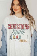 Plus Size Christmas Spirit Graphic Tee - Loading Design