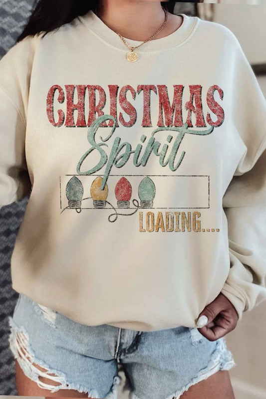 Loading Christmas Spirit Plus Size Sweatshirt for Holiday Cheer