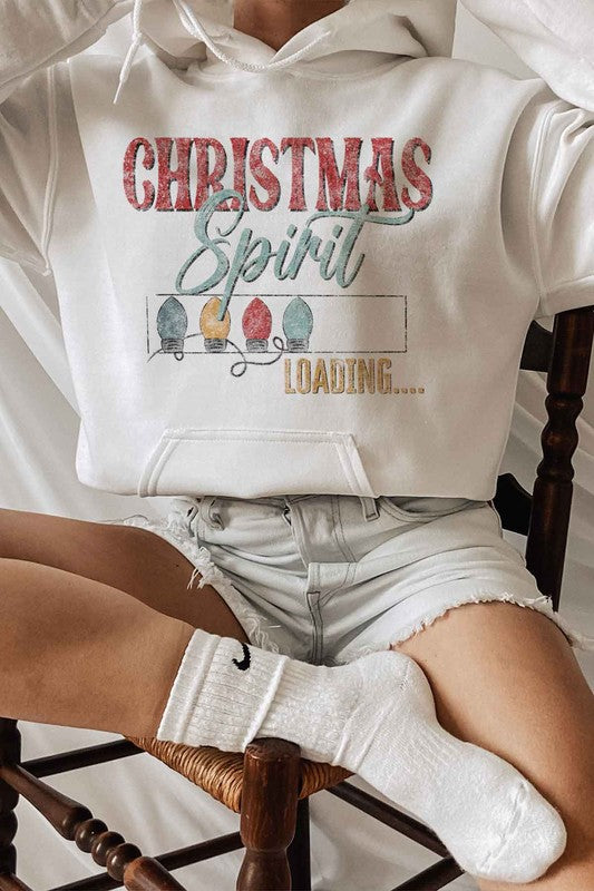 Plus Size "Loading Christmas Spirit" Hoodie - Festive Holiday Sweater